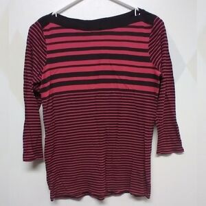 Gap 3/4 sleeve boat neck striped top size M